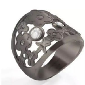 PIANEGONDA JOY "BELOVED" GUNMETAL RING 6.5